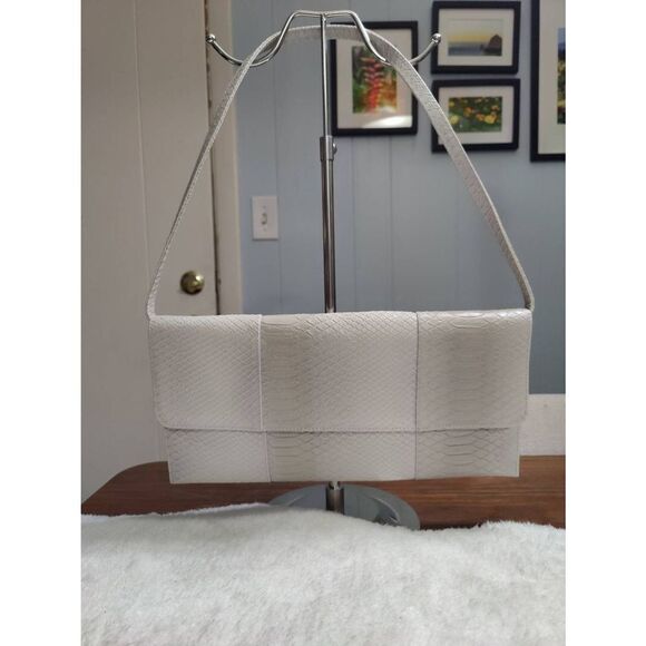 Jessica McClintock Faux Leather Large Clutch with Strap - Picture 1 of 6